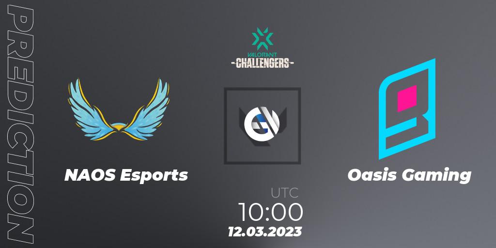 Pronósticos NAOS Esports - Oasis Gaming. 12.03.2023 at 10:00. VALORANT Challengers 2023: Philippines Split 1 - VALORANT