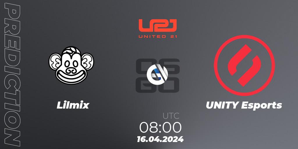 Pronósticos Lilmix - UNITY Esports. 16.04.24. United21 Season 14 - CS2 (CS:GO)