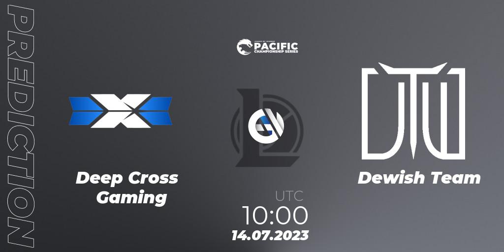 Pronósticos Deep Cross Gaming - Dewish Team. 14.07.2023 at 10:15. PACIFIC Championship series Group Stage - LoL