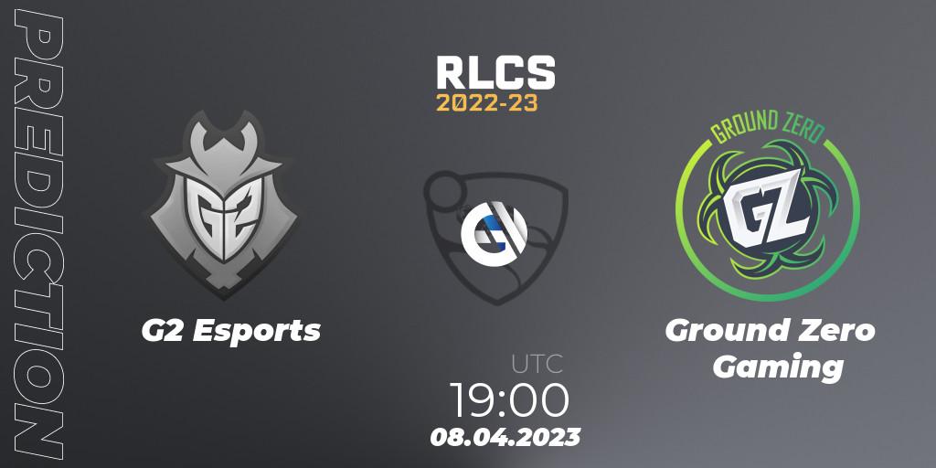 Pronósticos G2 Esports - Ground Zero Gaming. 08.04.2023 at 21:10. RLCS 2022-23 - Winter Split Major - Rocket League