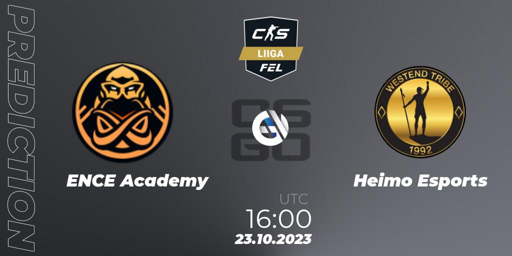 Pronósticos ENCE Academy - Heimo Esports. 23.10.23. Finnish Esports League Season 11 - CS2 (CS:GO)