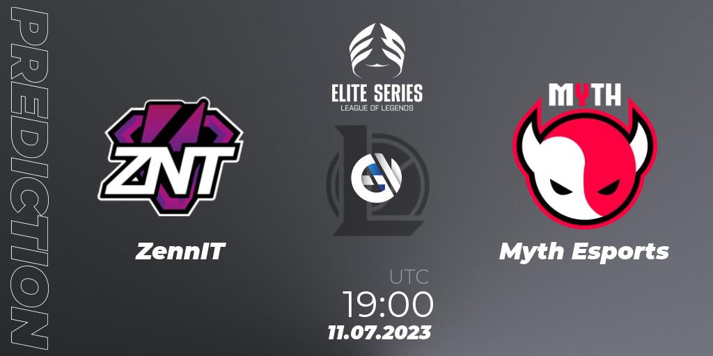 Pronósticos ZennIT - Myth Esports. 11.07.2023 at 19:00. Elite Series Summer 2023 - LoL