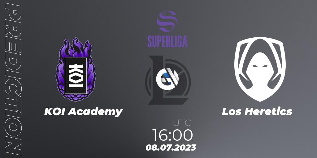 Pronósticos KOI Academy - Los Heretics. 08.07.2023 at 17:00. Superliga Summer 2023 - Group Stage - LoL