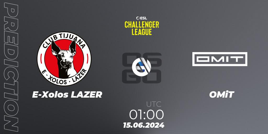 Pronósticos E-Xolos LAZER - OMiT. 17.06.2024 at 01:00. ESL Challenger League Season 47 Relegation: North America - Counter-Strike (CS2)