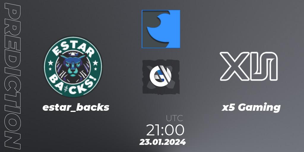 Pronósticos estar_backs - x5 Gaming. 23.01.2024 at 21:29. FastInvitational DotaPRO Season 2 - Dota 2