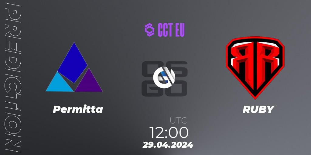 Pronósticos Permitta - RUBY. 29.04.2024 at 09:00. CCT Season 2 Europe Series 2 - Counter-Strike (CS2)