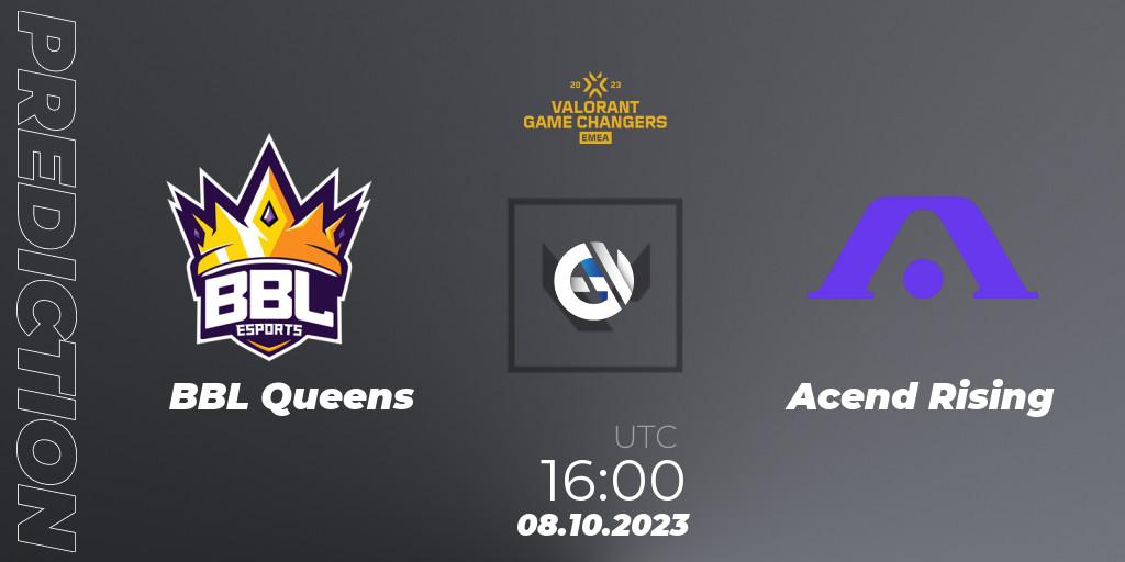 Pronósticos BBL Queens - Acend Rising. 08.10.2023 at 16:00. VCT 2023: Game Changers EMEA Stage 3 - Playoffs - VALORANT