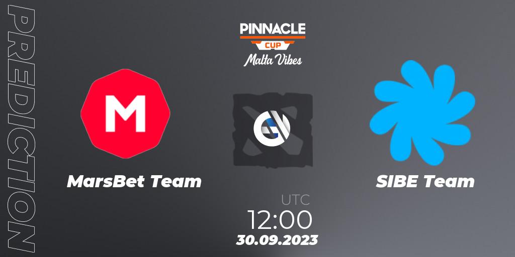 Pronósticos MarsBet Team - SIBE Team. 30.09.2023 at 12:00. Pinnacle Cup: Malta Vibes #4 - Dota 2
