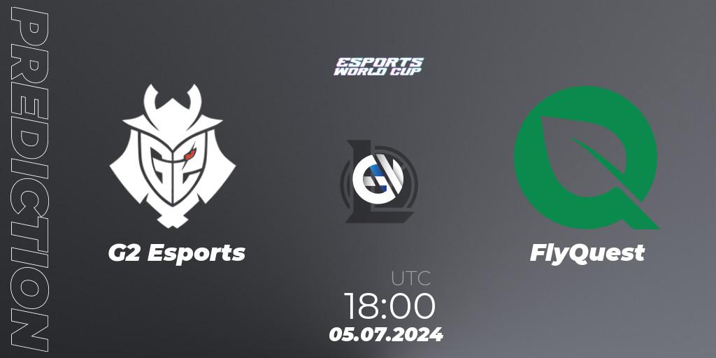 Pronósticos G2 Esports - FlyQuest. 05.07.2024 at 18:00. Esports World Cup 2024 - LoL