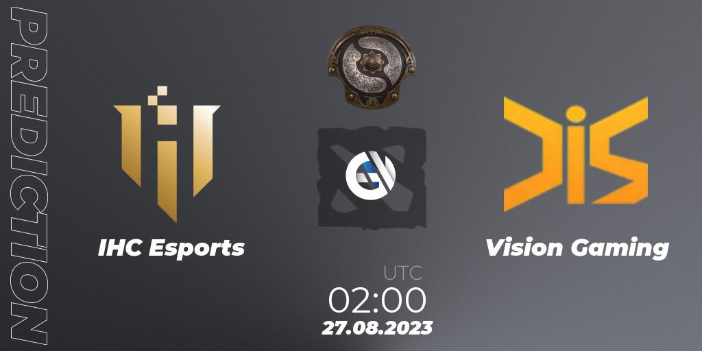 Pronósticos IHC Esports - Vision Gaming. 27.08.23. The International 2023 - Southeast Asia Qualifier - Dota 2