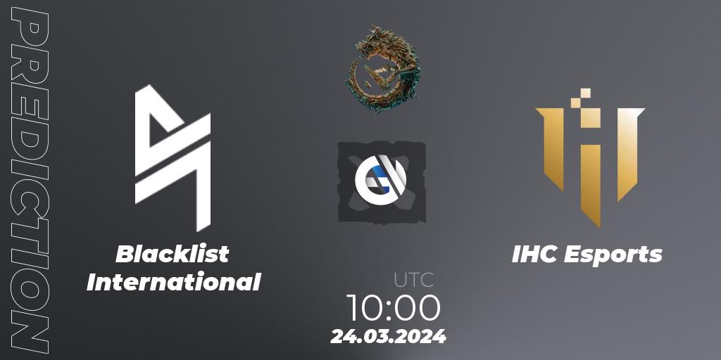 Pronósticos Blacklist International - IHC Esports. 24.03.24. PGL Wallachia Season 1: Southeast Asia Open Qualifier #2 - Dota 2