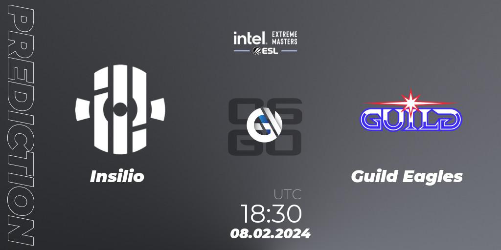Pronósticos Insilio - Guild Eagles. 08.02.2024 at 18:30. Intel Extreme Masters China 2024: European Closed Qualifier - Counter-Strike (CS2)