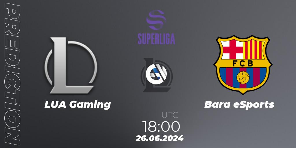 Pronósticos LUA Gaming - Barça eSports. 26.06.2024 at 18:00. LVP Superliga Summer 2024 - LoL