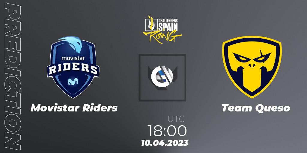 Pronósticos Movistar Riders - Team Queso. 10.04.2023 at 18:50. VALORANT Challengers 2023 Spain: Rising Split 2 - VALORANT