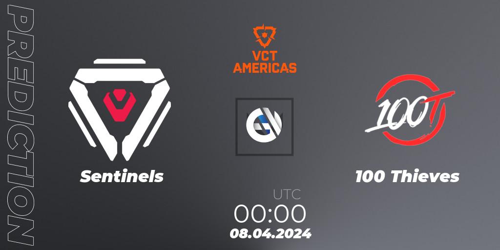 Pronósticos Sentinels - 100 Thieves. 08.04.24. VALORANT Champions Tour 2024: Americas League - Stage 1 - Group Stage - VALORANT