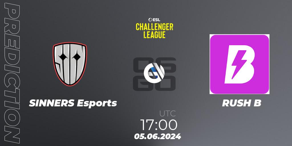 Pronósticos SINNERS Esports - RUSH B. 05.06.2024 at 17:00. ESL Challenger League Season 47: Europe - Counter-Strike (CS2)
