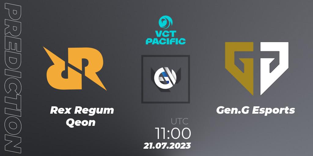 Pronósticos Rex Regum Qeon - Gen.G Esports. 21.07.23. VALORANT Champions Tour 2023: Pacific Last Chance Qualifier - VALORANT