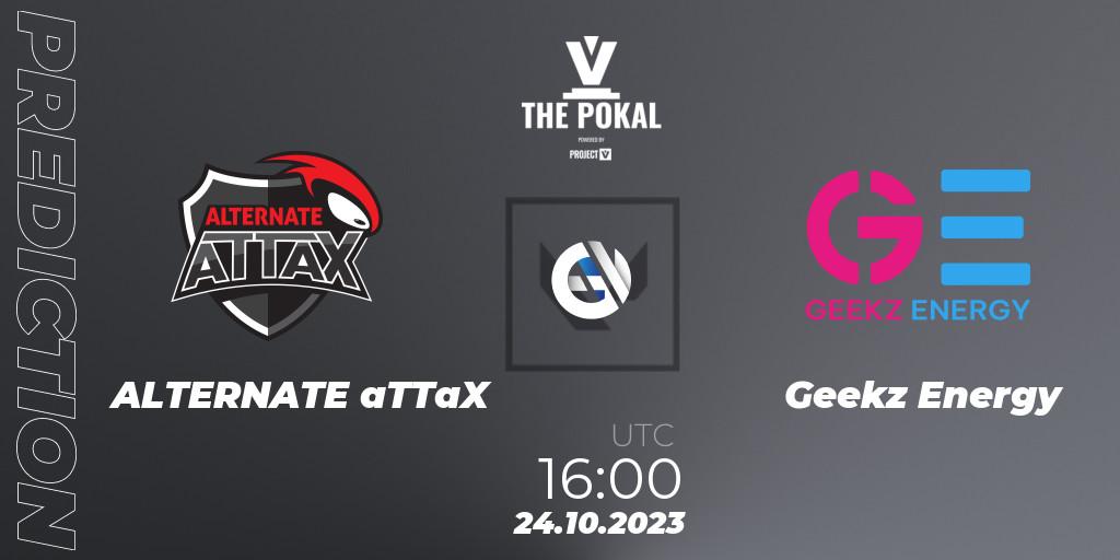 Pronósticos ALTERNATE aTTaX - Geekz Energy. 24.10.2023 at 16:00. PROJECT V 2023: THE POKAL - VALORANT