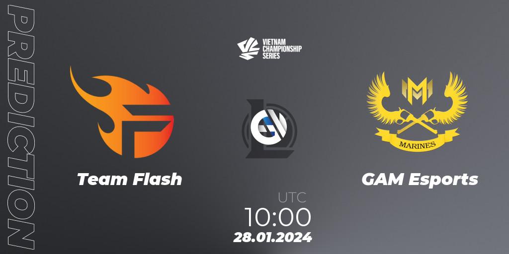 Pronósticos Team Flash - GAM Esports. 28.01.24. VCS Dawn 2024 - Group Stage - LoL