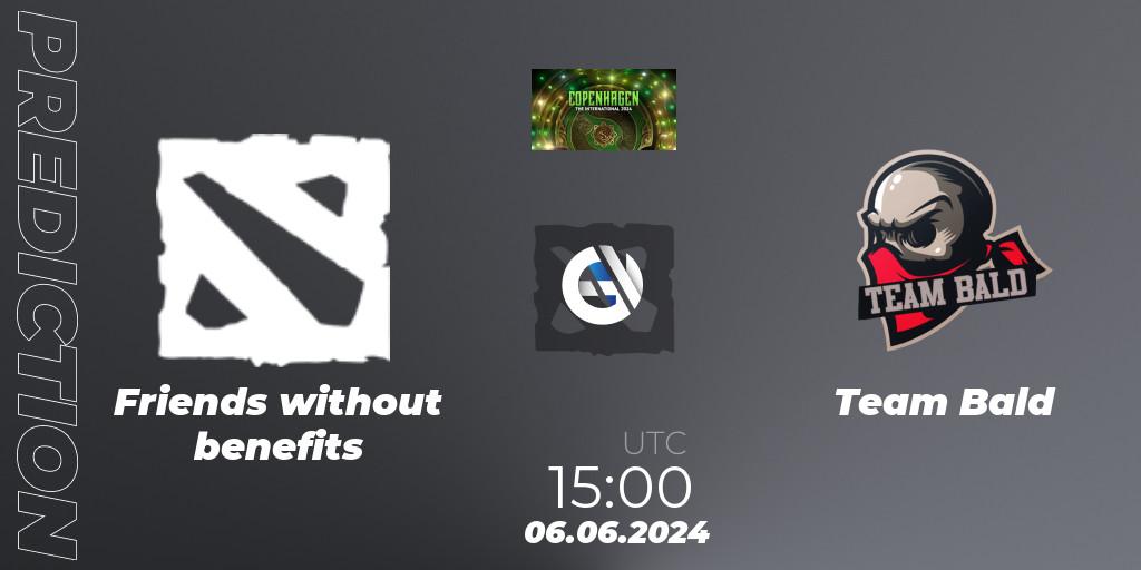 Pronósticos Friends without benefits - Team Bald. 06.06.2024 at 15:00. The International 2024: Western Europe Open Qualifier #1 - Dota 2