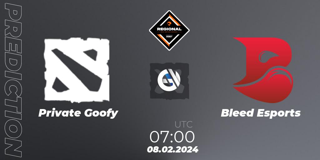 Pronósticos Private Goofy - Bleed Esports. 08.02.2024 at 08:00. RES Regional Series: SEA #1 - Dota 2