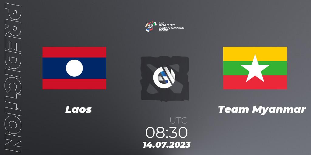 Pronósticos Laos - Team Myanmar. 14.07.2023 at 08:30. 2022 AESF Road to Asian Games - Southeast Asia - Dota 2