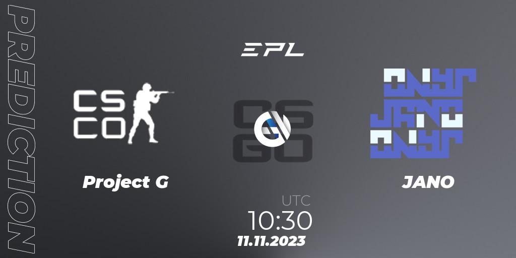 Pronósticos Project G - JANO. 11.11.2023 at 11:30. European Pro League Season 12: Division 2 - Counter-Strike (CS2)
