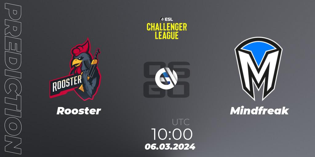 Pronósticos Rooster - Mindfreak. 06.03.2024 at 10:00. ESL Challenger League Season 47: Oceania - Counter-Strike (CS2)