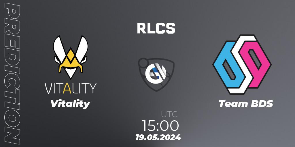 Pronósticos Vitality - Team BDS. 19.05.2024 at 15:00. RLCS 2024 - Major 2: EU Open Qualifier 5 - Rocket League