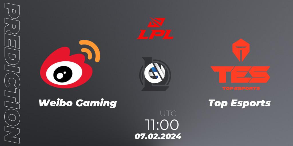 Pronósticos Weibo Gaming - Top Esports. 07.02.24. LPL Spring 2024 - Group Stage - LoL