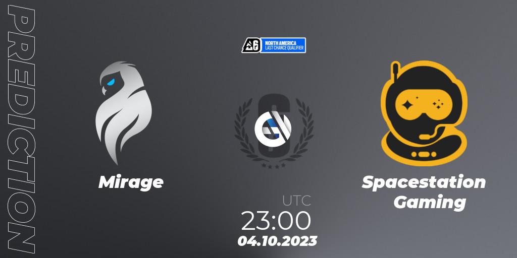 Pronósticos Mirage - Spacestation Gaming. 04.10.23. North America League 2023 - Stage 2 - Last Chance Qualifier - Rainbow Six