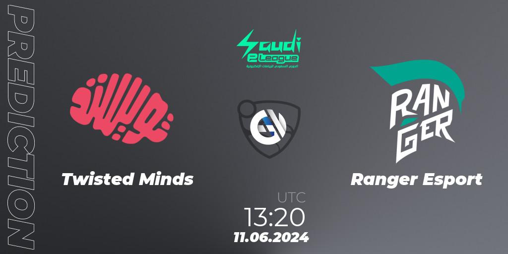 Pronósticos Twisted Minds - Ranger Esport. 11.06.2024 at 13:20. Saudi eLeague 2024 - Major 2 - Rocket League