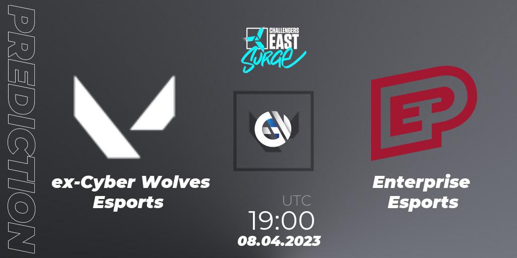 Pronósticos ex-Cyber Wolves Esports - Enterprise Esports. 08.04.2023 at 19:10. VALORANT Challengers East: Surge - Split 2 - Regular Season - VALORANT