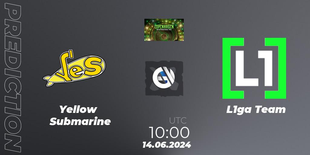 Pronósticos Yellow Submarine - L1ga Team. 14.06.2024 at 10:00. The International 2024: Eastern Europe Closed Qualifier - Dota 2