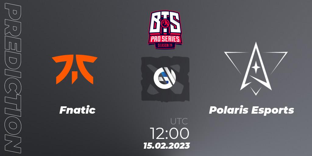 Pronósticos Fnatic - Polaris Esports. 15.02.23. BTS Pro Series Season 14: Southeast Asia - Dota 2