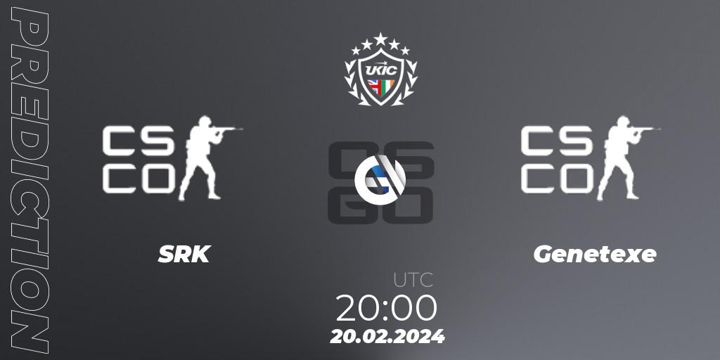 Pronósticos SRK - Genetexe. 20.02.2024 at 20:00. UKIC League Season 1: Division 1 - Counter-Strike (CS2)