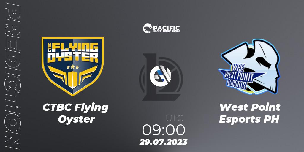 Pronósticos CTBC Flying Oyster - West Point Esports PH. 29.07.2023 at 09:00. PACIFIC Championship series Group Stage - LoL