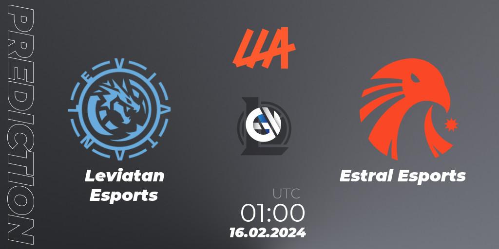 Pronósticos Leviatan Esports - Estral Esports. 16.02.24. LLA 2024 Opening Group Stage - LoL