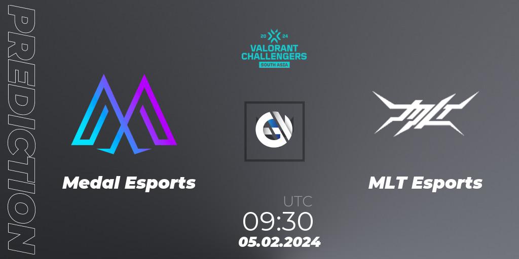 Pronósticos Medal Esports - MLT Esports. 05.02.2024 at 09:30. VALORANT Challengers 2024: South Asia Split 1 - Cup 1 - VALORANT