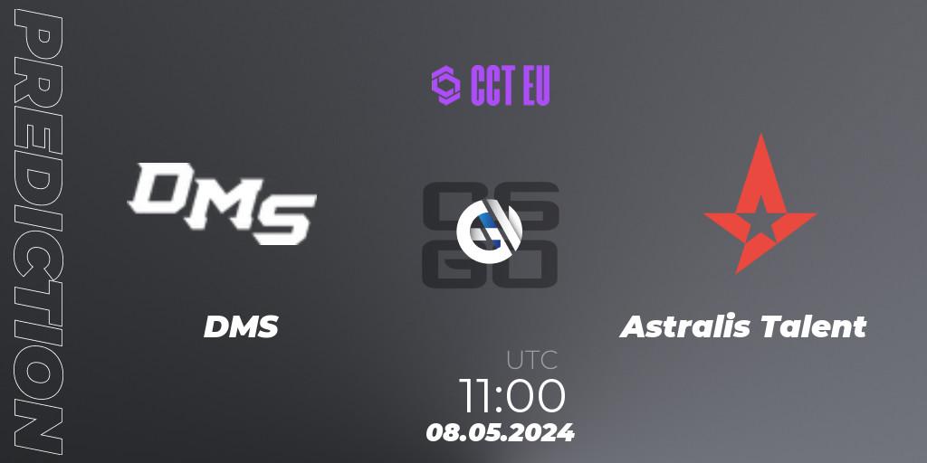 Pronósticos DMS - Astralis Talent. 08.05.2024 at 11:00. CCT Season 2 European Series #3 Play-In - Counter-Strike (CS2)