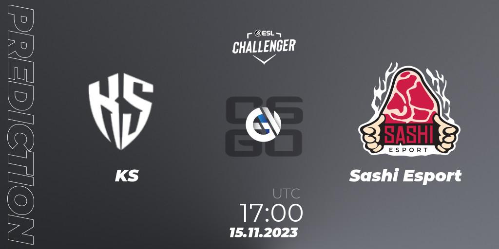 Pronósticos KS - Sashi Esport. 15.11.2023 at 17:00. ESL Challenger at DreamHack Atlanta 2023: European Open Qualifier - Counter-Strike (CS2)