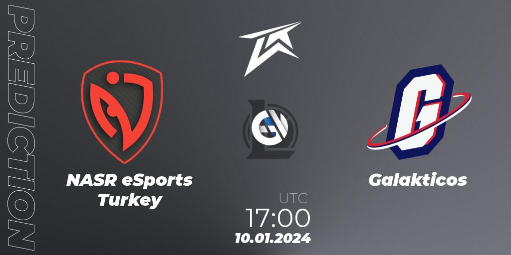 Pronósticos NASR eSports Turkey - Galakticos. 10.01.2024 at 17:00. TCL 2024 Season Cup - LoL