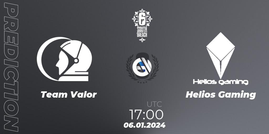 Pronósticos Team Valor - Helios Gaming. 06.01.2024 at 17:00. R6 South Breach - Rainbow Six