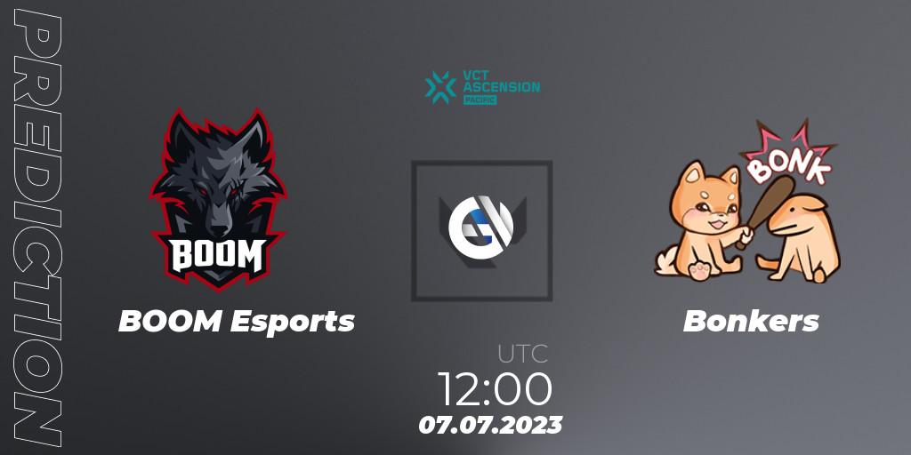 Pronósticos BOOM Esports - Bonkers. 07.07.2023 at 12:30. VALORANT Challengers Ascension 2023: Pacific - VALORANT