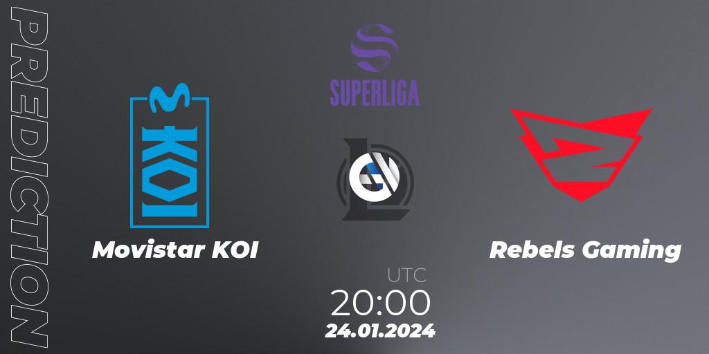 Pronósticos Movistar KOI - Rebels Gaming. 24.01.2024 at 20:00. Superliga Spring 2024 - Group Stage - LoL