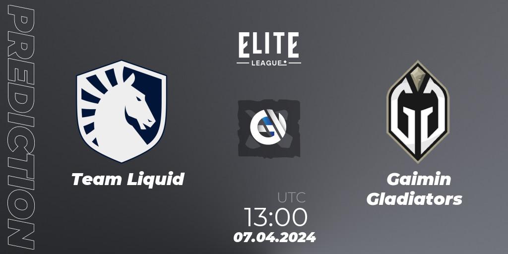 Pronósticos Team Liquid - Gaimin Gladiators. 07.04.24. Elite League: Round-Robin Stage - Dota 2