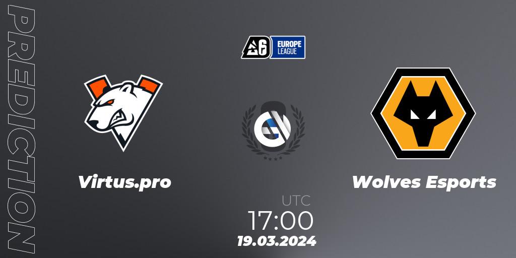 Pronósticos Virtus.pro - Wolves Esports. 19.03.24. Europe League 2024 - Stage 1 - Rainbow Six