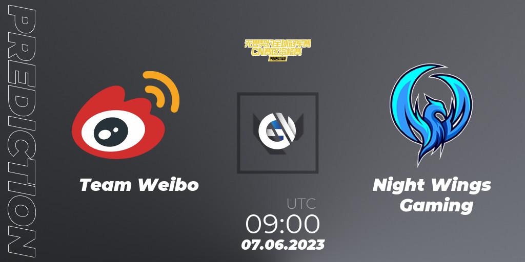Pronósticos Team Weibo - Night Wings Gaming. 07.06.23. VALORANT Champions Tour 2023: China Preliminaries - VALORANT