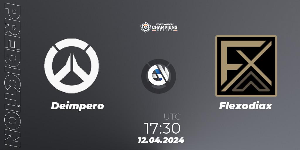 Pronósticos Deimpero - Flexodiax. 12.04.2024 at 17:30. Overwatch Champions Series 2024 - EMEA Stage 2 Group Stage - Overwatch