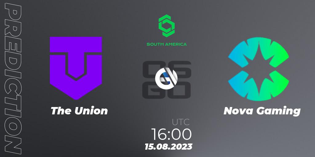 Pronósticos The Union - Nova Gaming. 15.08.2023 at 16:00. CCT South America Series #10: Closed Qualifier - Counter-Strike (CS2)